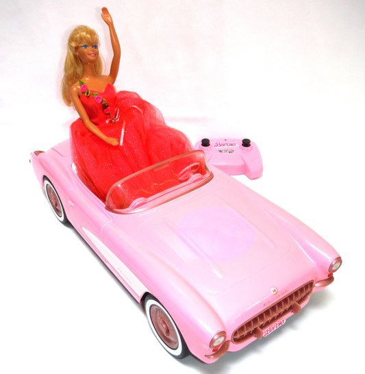 BARBIE PINK RC CORVETTE IN SPECTACULAR CONDITION, With Bonus Vintage Barbie Doll