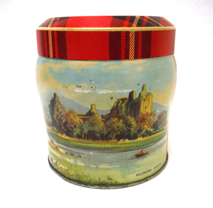 Vintage Tin Container, by Thorne's Premier Toffee Company of Leeds, England: 'KILCHURN CASTLE and CULZEAN CASTLE'