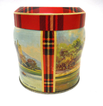 Vintage Tin Container, by Thorne's Premier Toffee Company of Leeds, England: 'KILCHURN CASTLE and CULZEAN CASTLE'