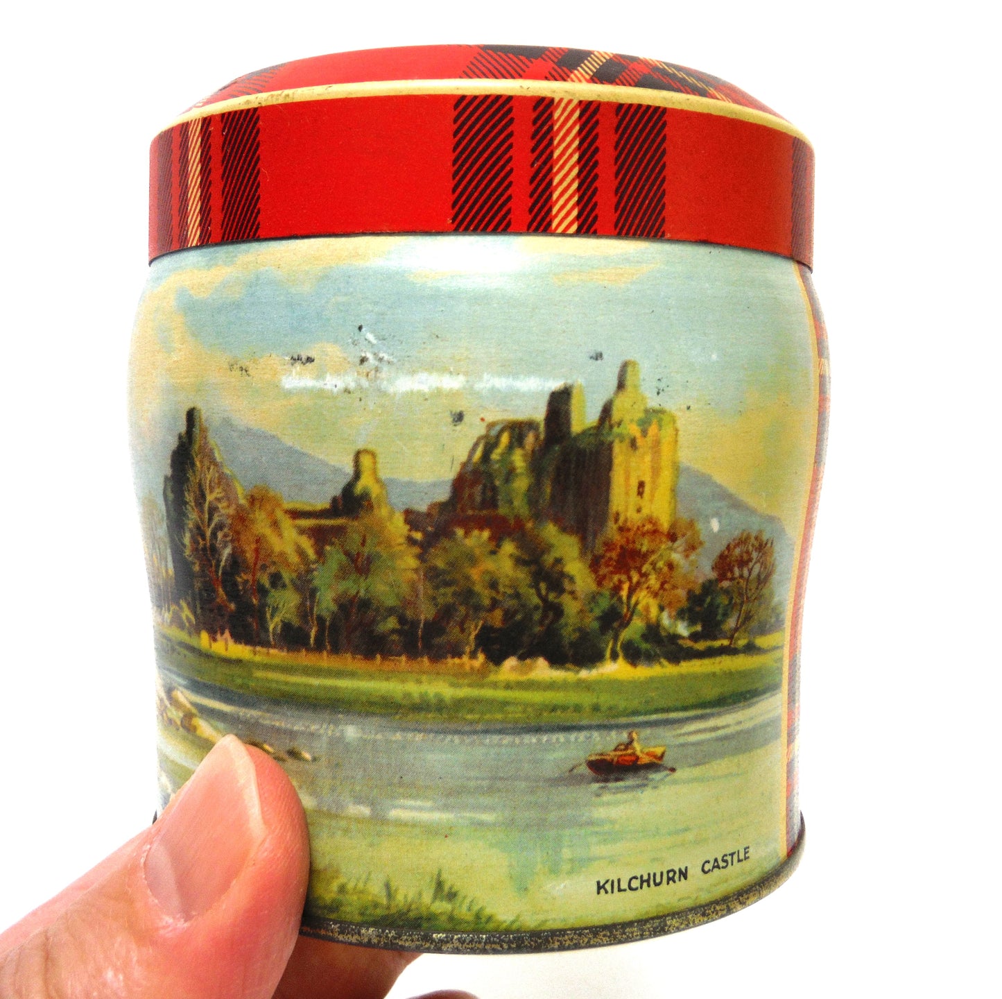 Vintage Tin Container, by Thorne's Premier Toffee Company of Leeds, England: 'KILCHURN CASTLE and CULZEAN CASTLE'