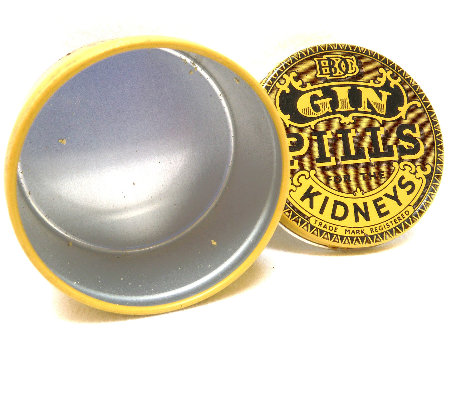 Vintage Tin Container: GIN PILLS FOR THE KIDNEYS by The National Drug and Chemical Company of Canada, Montreal