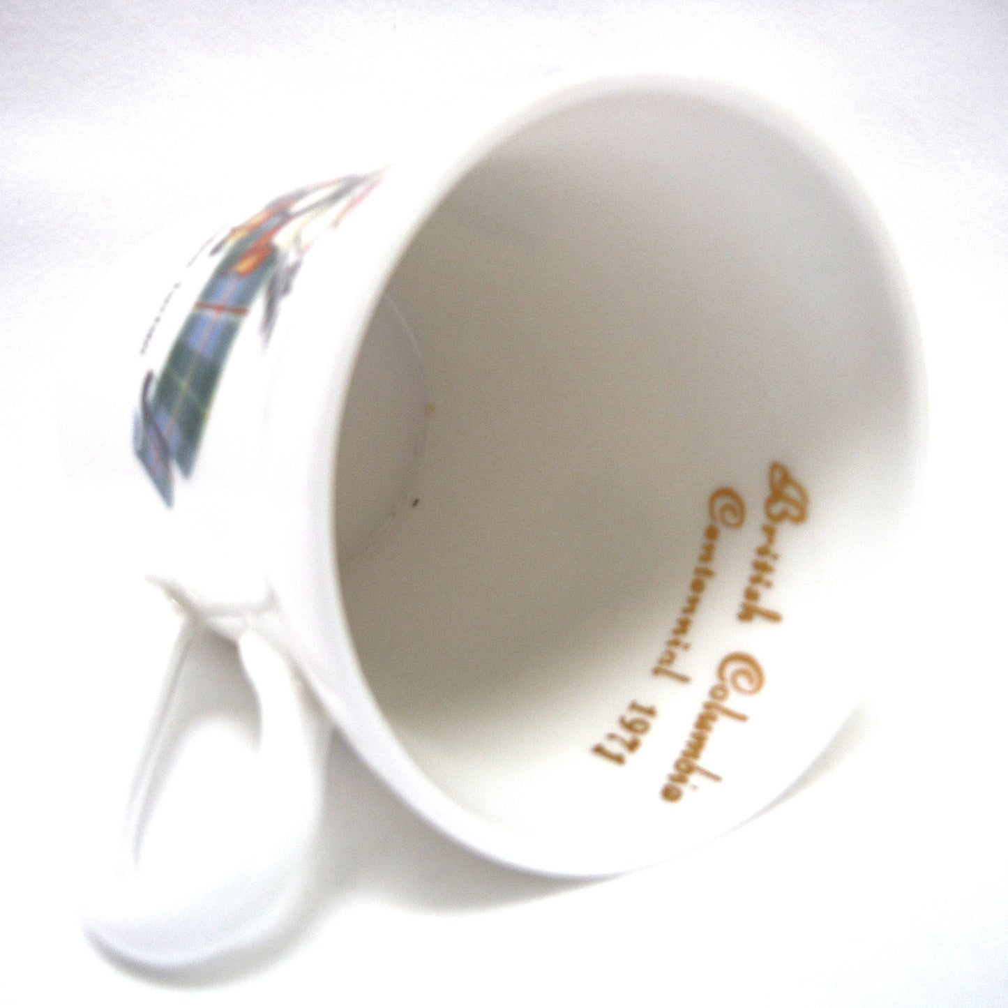 Vintage 1971 British Columbia Tartan Centennial Coffee Mug, by Crown Prince Bone China of England