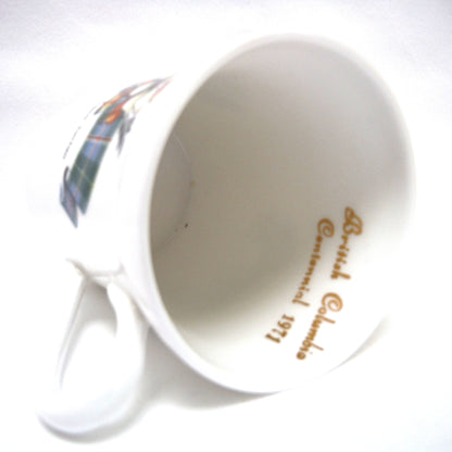 Vintage 1971 British Columbia Tartan Centennial Coffee Mug, by Crown Prince Bone China of England