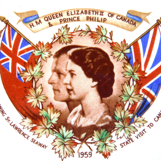 H.M. QUEEN ELIZABETH II and PRINCE PHILIP 1959 SQUARE PORTRAIT SOUVENIR TRAY: Celebration of The St. Lawrence Seaway Opening and State Visit To Canada
