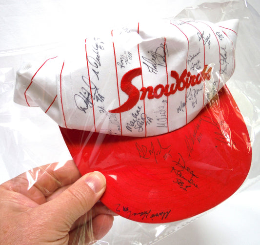 CANADA'S FAMOUS MILITARY SNOWBIRDS AEROBATIC DEMONSTRATION TEAM BASEBALL CAP: Ultra Rare 1994 Signed by 21 of the 24 Air and Groundcrew!