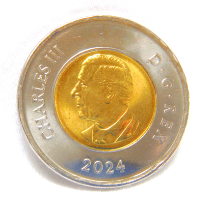 2024 Canadian $2 Brilliant Uncirculated Toonie Coin: HRM King Charles III