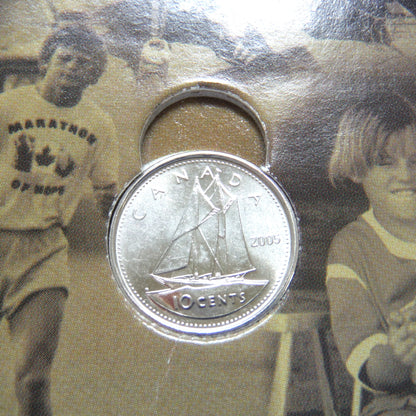2005 TERRY FOX COIN COLLECTOR CARD, Bonus ALL SIX ORIGINAL COINS ARE INCLUDED!