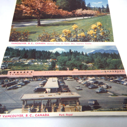 1950's RARE CANADIAN POSTCARD COLLECTION: The North Shore and Capilano Canyon, Vancouver, BC, Canada, with Three BONUS 1954 1-Cent QEII Stamps!