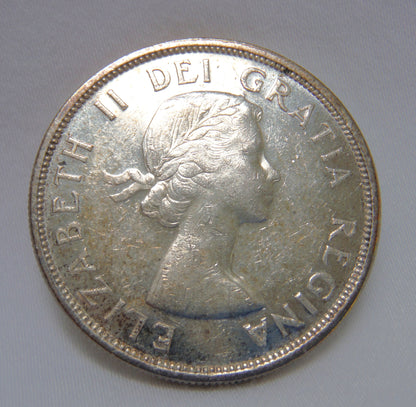 1960 CANADIAN SILVER $1 DOLLAR COIN: 80% Pure Silver