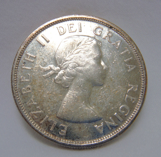 1960 CANADIAN SILVER $1 DOLLAR COIN: 80% Pure Silver