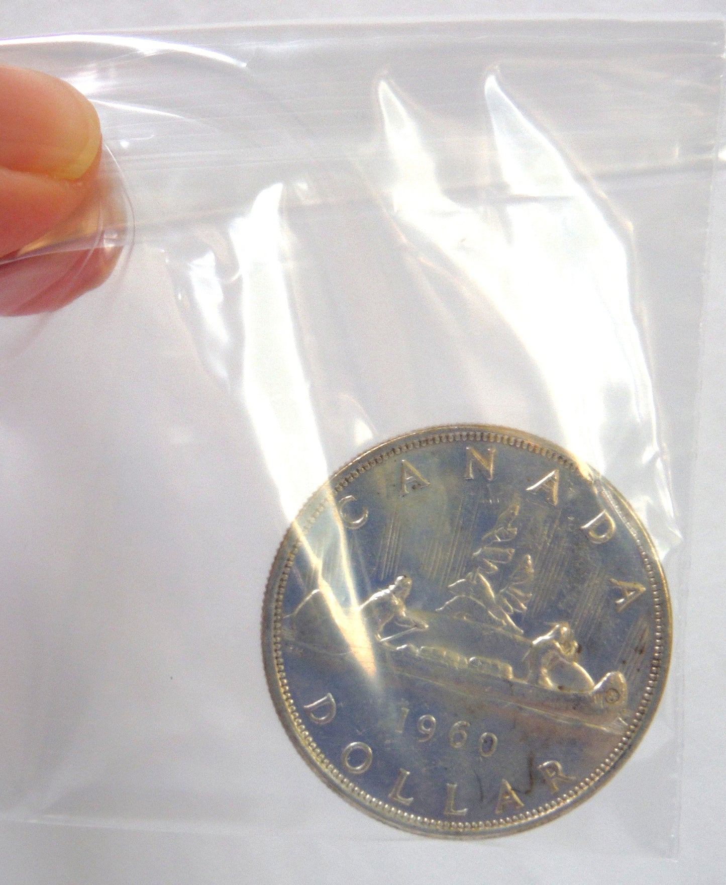 1960 CANADIAN SILVER $1 DOLLAR COIN: 80% Pure Silver