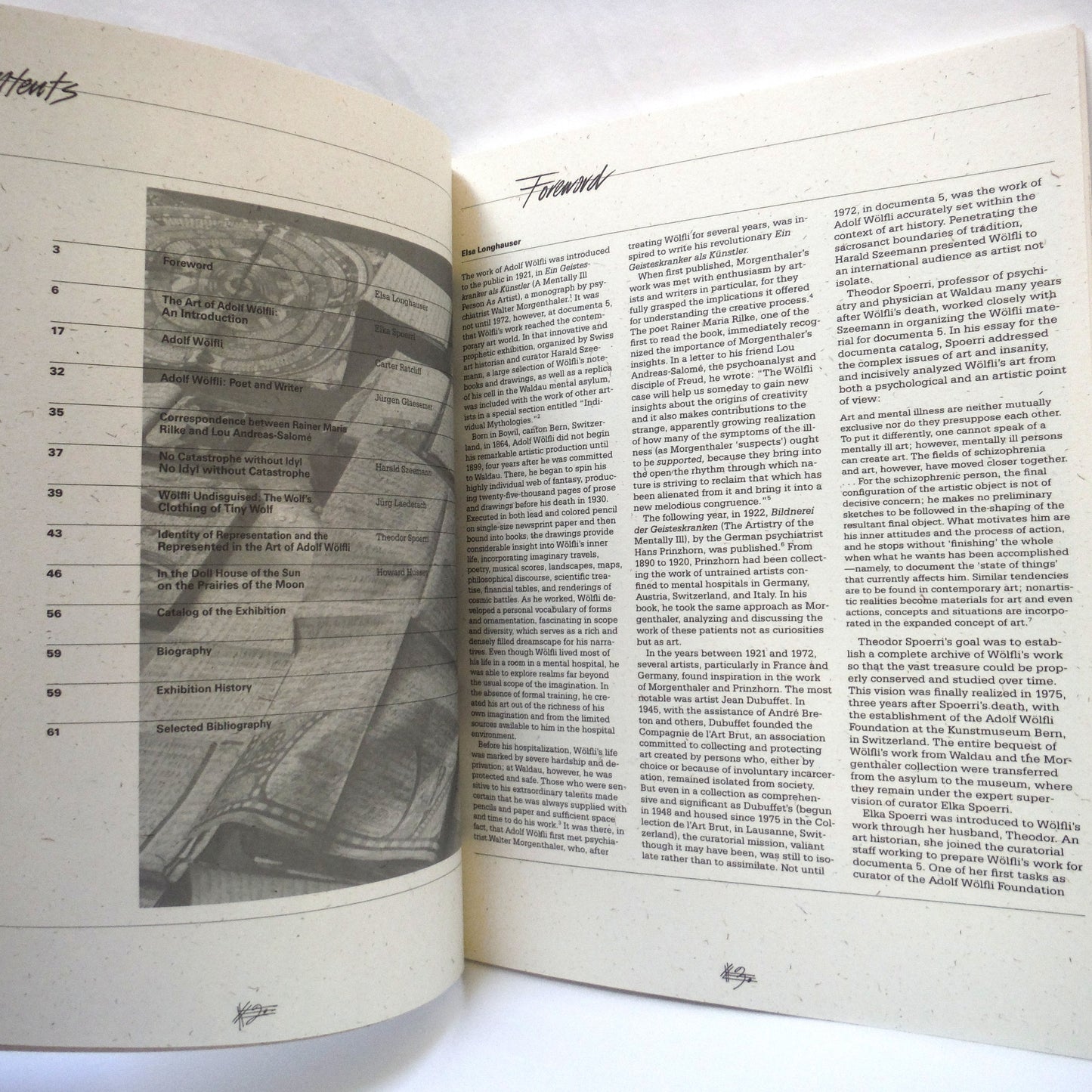 THE WORLD OF ADOLF WOLFLI, The Other Side of The Moon Exhibition at The Goldie Paley Gallery, Organized by Elsa Longhauser and Elks Spoerri (1998 1st Ed.)