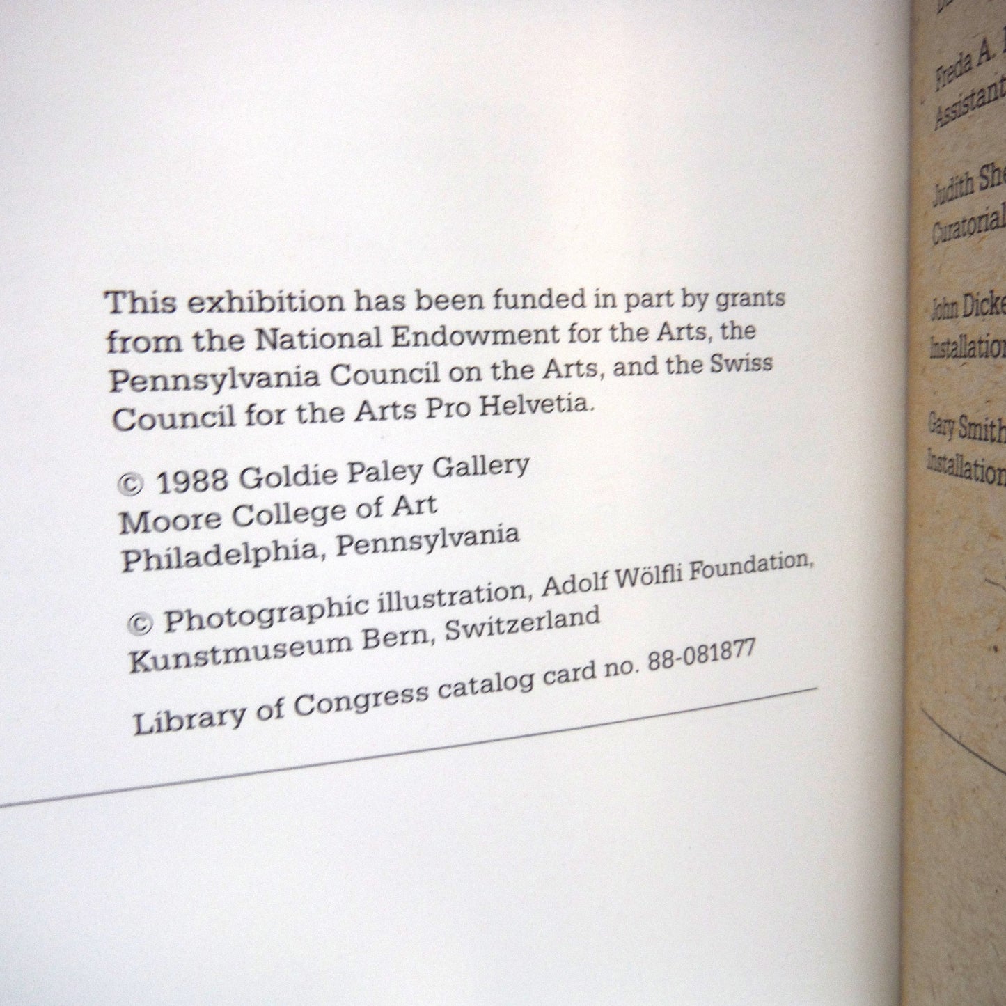 THE WORLD OF ADOLF WOLFLI, The Other Side of The Moon Exhibition at The Goldie Paley Gallery, Organized by Elsa Longhauser and Elks Spoerri (1998 1st Ed.)
