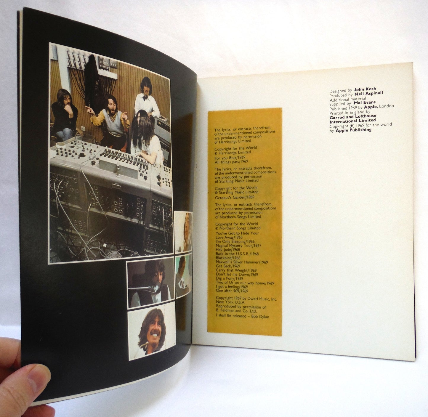 THE BEATLES GET BACK BOOK, By Jonathan Cott and David Dalton, Photographs by Ethan A. Russell (1969 1st Ed.)