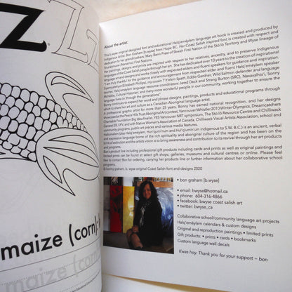 Halq’eméylem Educational Alphabet Coloring Workbook, by Bonny Graham, 2020