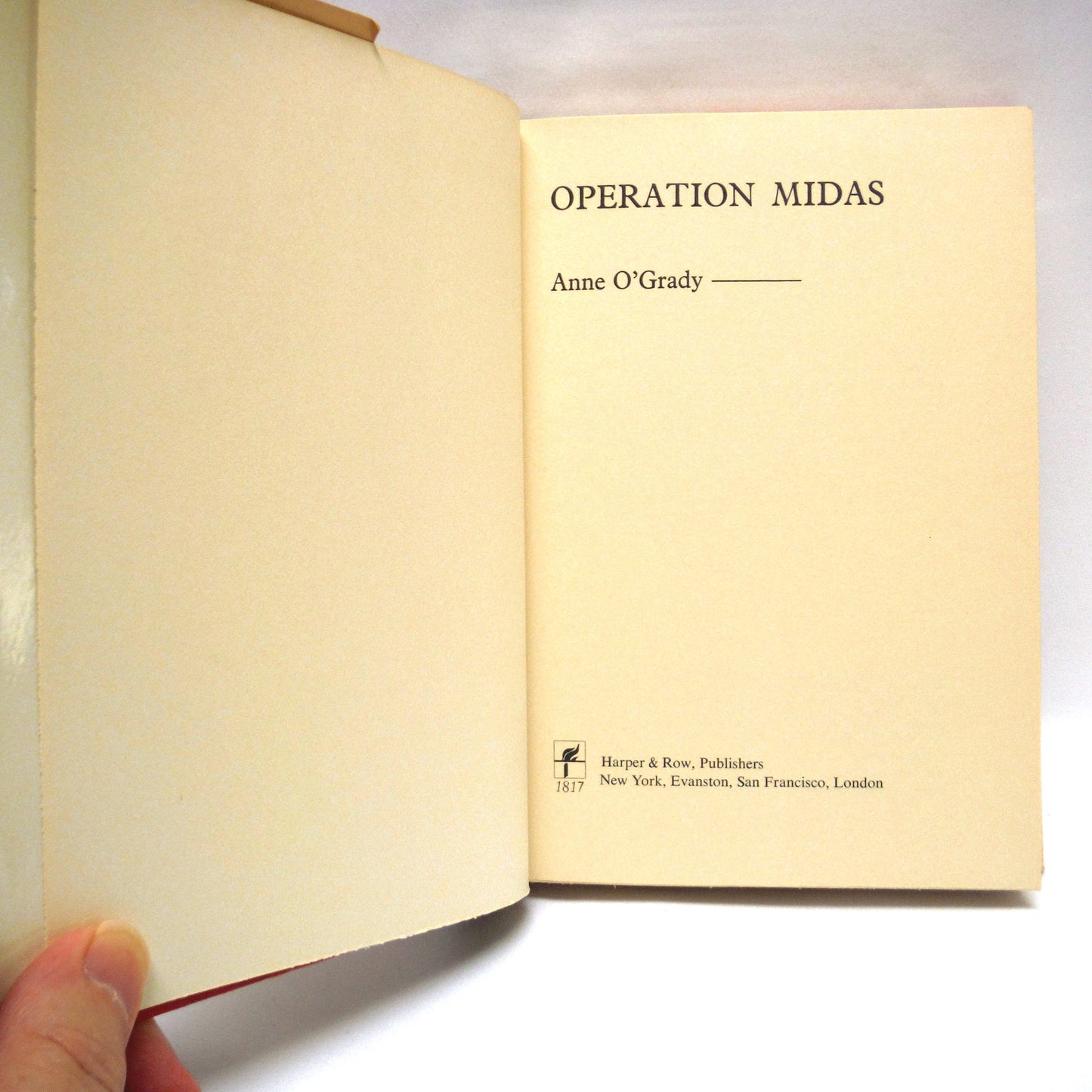 OPERATION MIDAS, An Adventure Novel by Anne O'Grady (1973 1st Ed.)