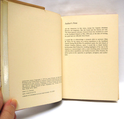 OPERATION MIDAS, An Adventure Novel by Anne O'Grady (1973 1st Ed.)
