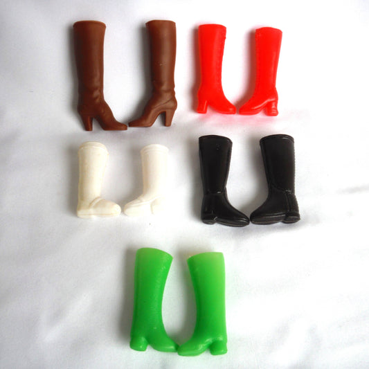 MADDIE MOD ACCESSORIES PACKAGE, For any 11.5-inch Tall Barbie Doll: LOT 5, FIVE PAIR OF BOOTS, INCLUDING WHITE PAIR.