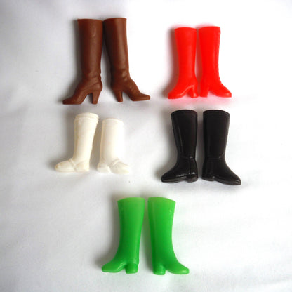 MADDIE MOD ACCESSORIES PACKAGE, For any 11.5-inch Tall Barbie Doll: LOT 5, FIVE PAIR OF BOOTS, INCLUDING WHITE PAIR.