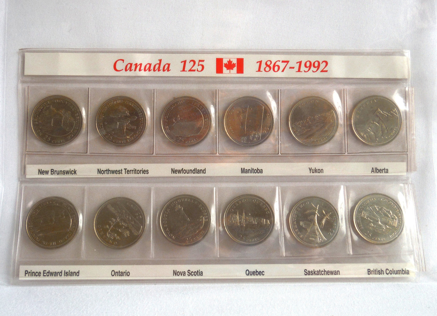 CANADA 125: 1867-1992 Canadian Celebration 12-Quarter Collection with Provincial Titles