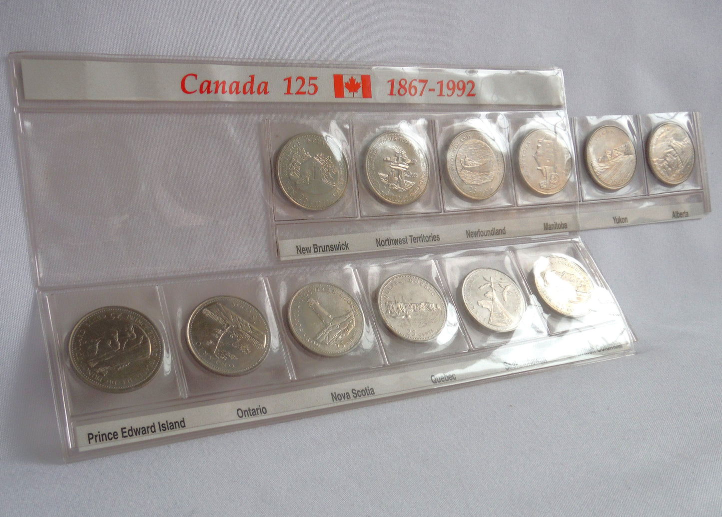 CANADA 125: 1867-1992 Canadian Celebration 12-Quarter Collection with Provincial Titles