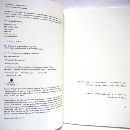 OUR GRANDMOTHERS, OURSELVES, Reflections of Canadian Women, Edited by Gina Valle (1999 1st Ed.)