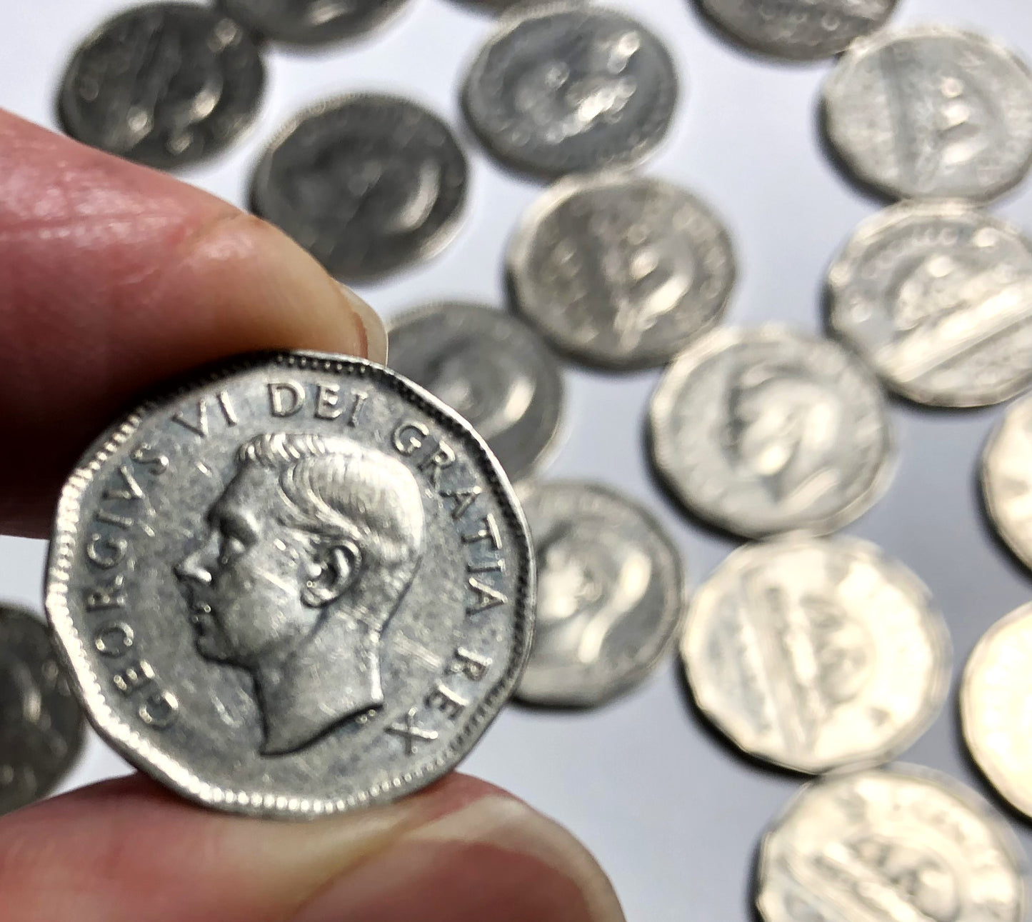 1950 Canadian 5-Cent King George VI NICKELS in Circulated Good Condition, EACH