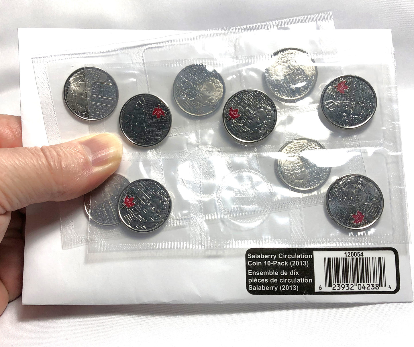 2013 Canadian 25-Cent Quarters, TWO Pack of 5-Coins EACH Coloured and Not Coloured: SALABERRY