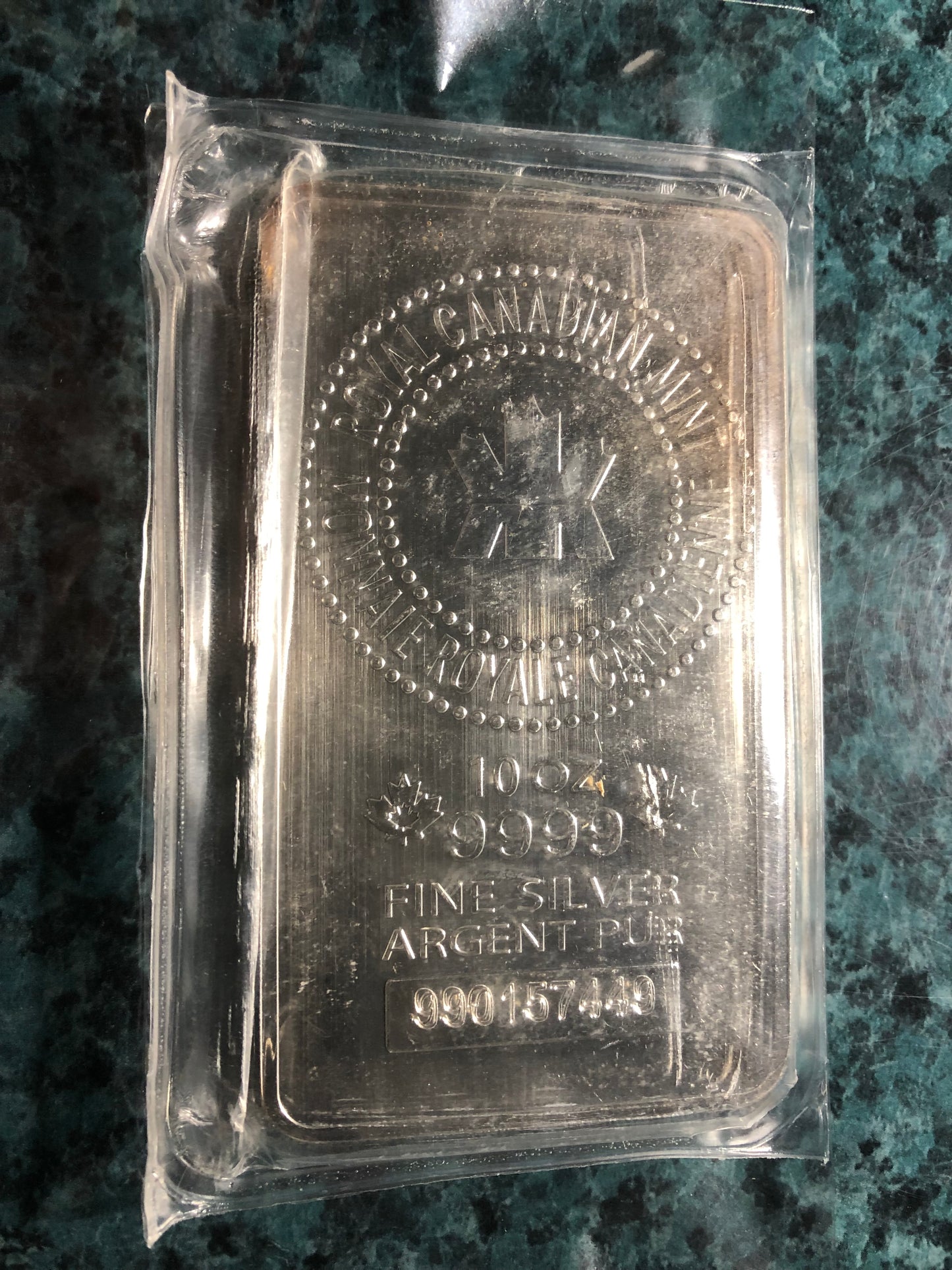 10 Troy Ounce Pure Silver Bar .9999 by The Royal Canadian Mint