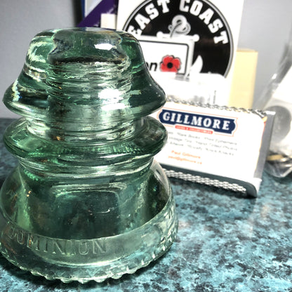 DOMINION GLASS CANADIAN TELEGRAPH INSULATOR #42D, in a Beautiful Dusty Rose Colour, (AND various shades of Green)