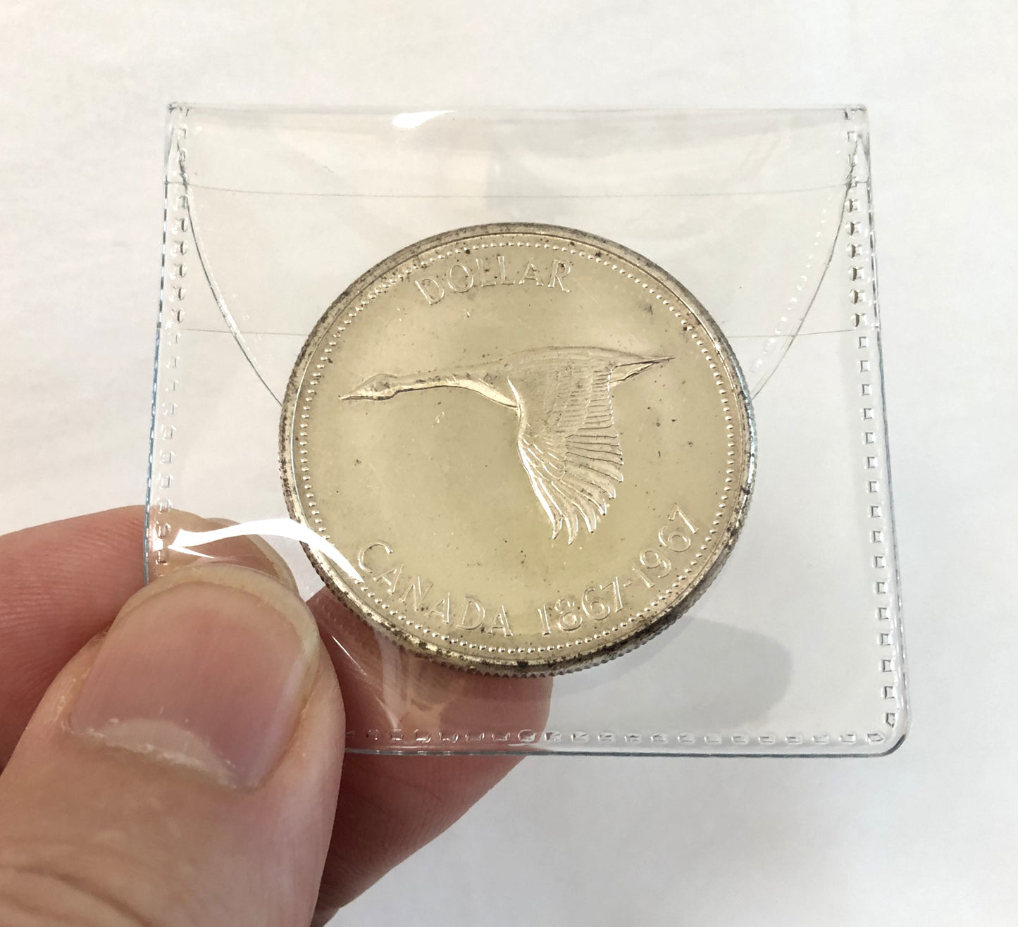 1967 CANADIAN SILVER $1 DOLLAR COIN: 80% Pure Silver