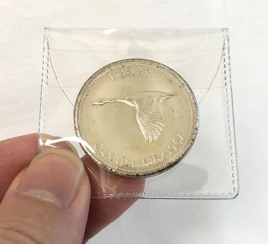 1967 CANADIAN SILVER $1 DOLLAR COIN: 80% Pure Silver