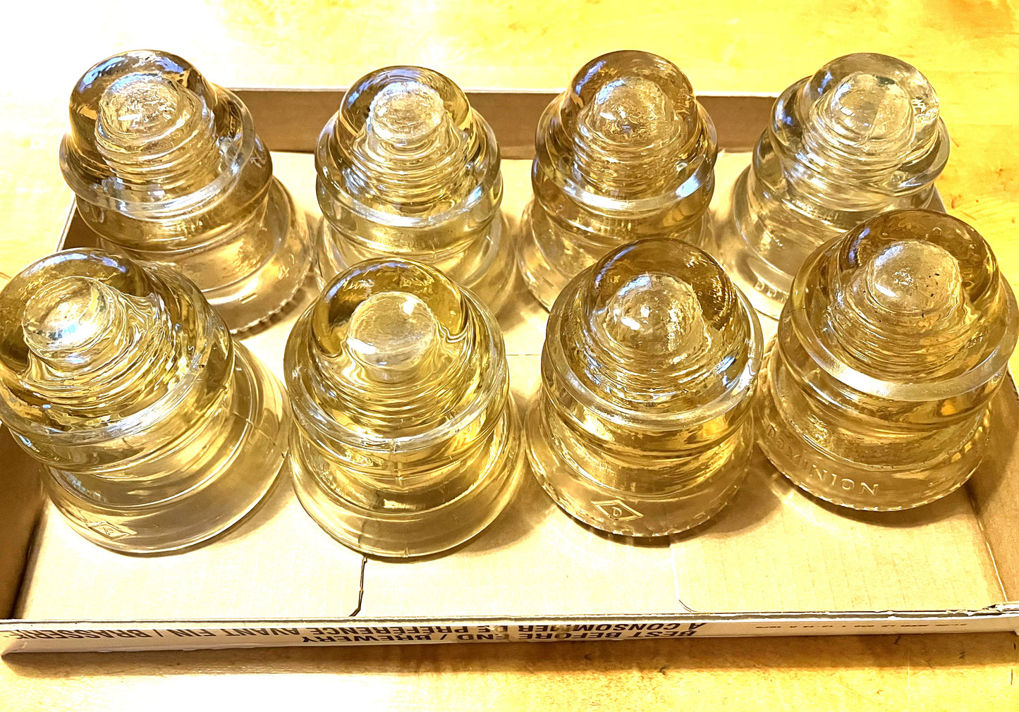 GLASS TELEGRAPH INSULATOR #42D, Made by DOMINION GLASS of CANADA in Dusty Rose Colour