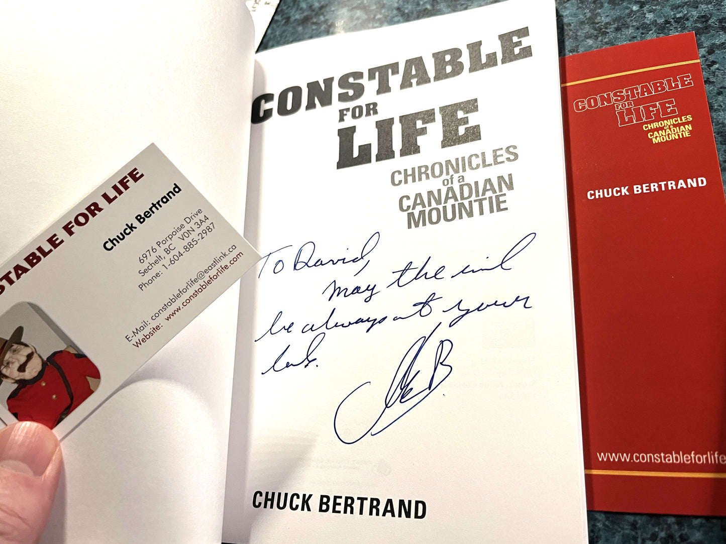 CONSTABLE FOR LIFE, Chronicles of a Canadian Mountie, by Chuck Bertrand (1st Ed. SIGNED)
