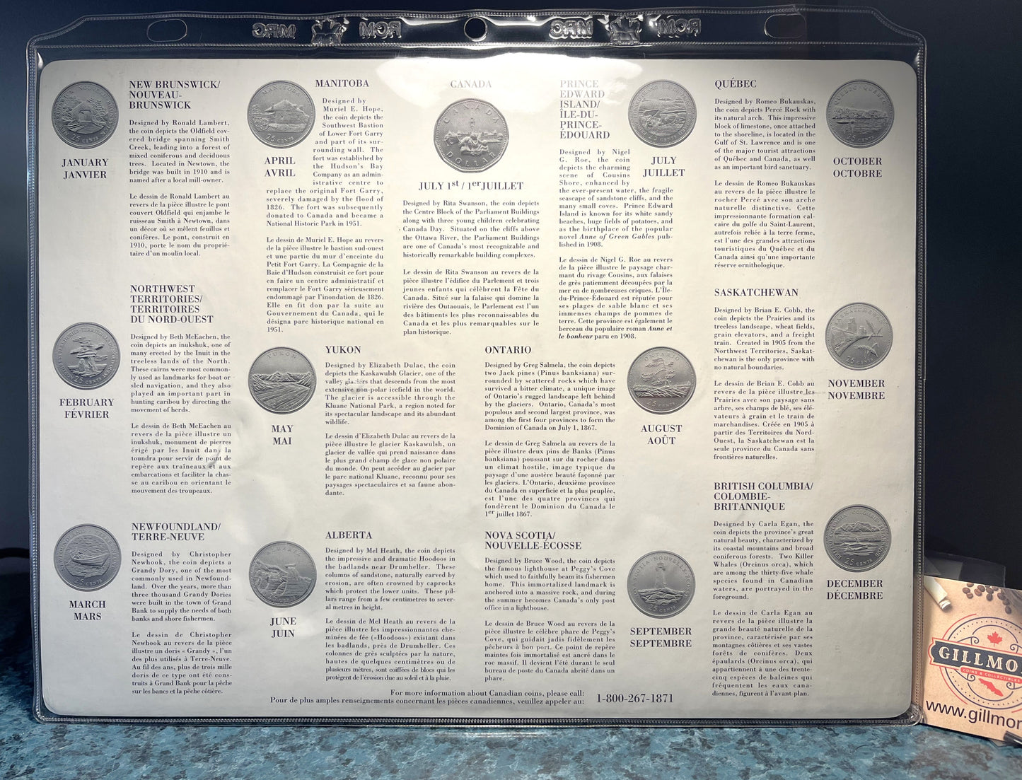 1992 Canadian 13-Coin Set Celebrating CANADA 125th ANNIVERSARY of CONFEDERATION: Incudes 12-Provincial Quarters and $1 Parliament Loonie Set