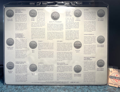 1992 Canadian 13-Coin Set Celebrating CANADA 125th ANNIVERSARY of CONFEDERATION: Incudes 12-Provincial Quarters and $1 Parliament Loonie Set
