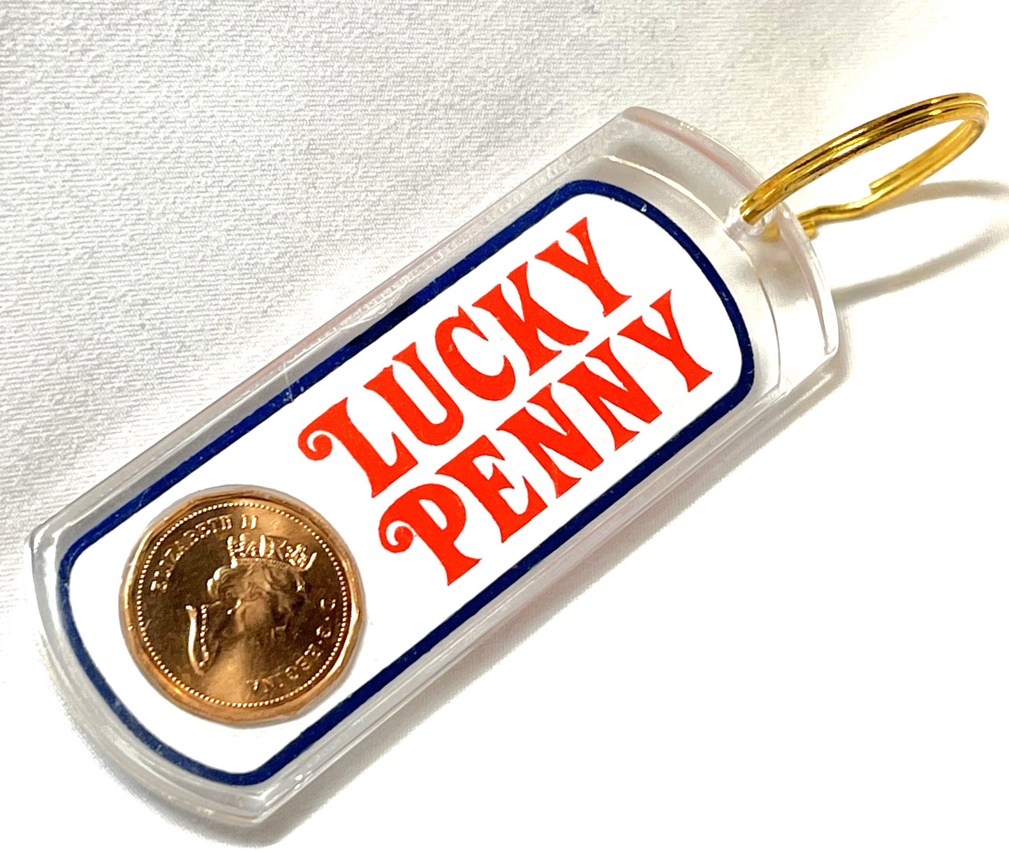 1993 CANADIAN LUCKY PENNY ACRYLIC KEY RING: Celebrating TORONTO, CANADA!