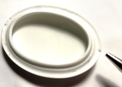 Vintage Jlmerau Graf von Henneberg Porcelain-Footed Trinket Box, with a Removable Lid in a Floral pattern and gold trim