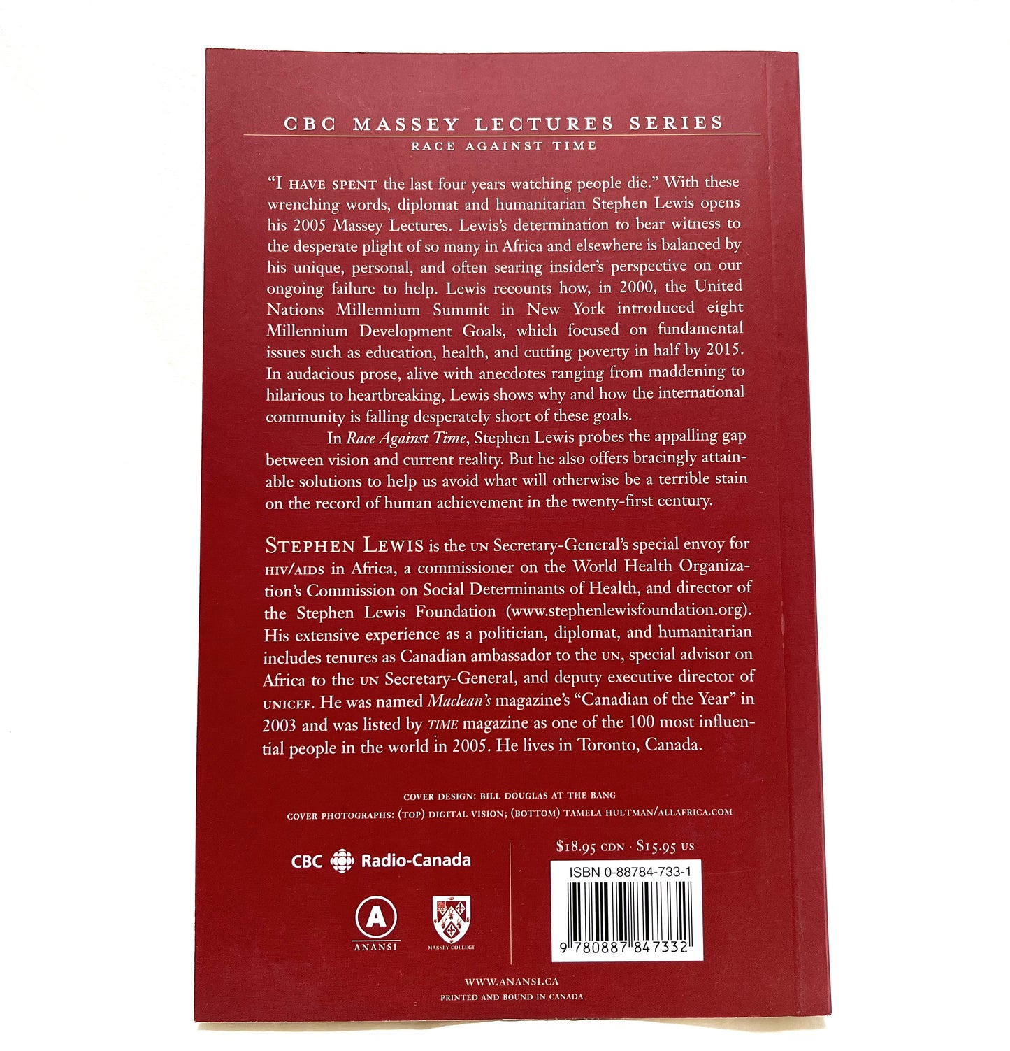 RACE AGAINST TIME, by Stephen Lewis (2005 1st Ed.)