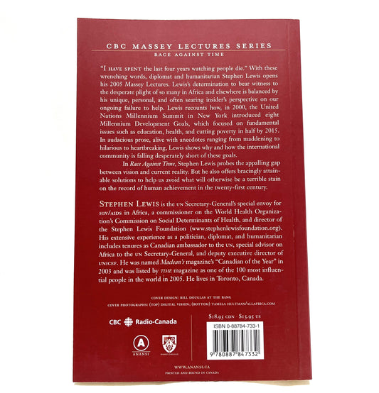 RACE AGAINST TIME, by Stephen Lewis (2005 1st Ed.)
