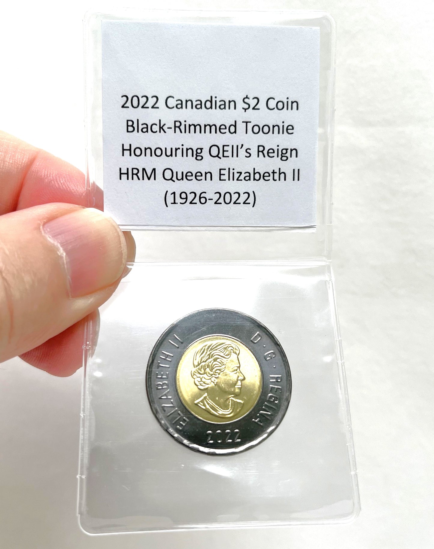 2022 Canadian Black-Rimmed $2 Toonie Coin: Honouring the Reign of HRM Queen Elizabeth II (1926-2022) in a Special Presentation Holder