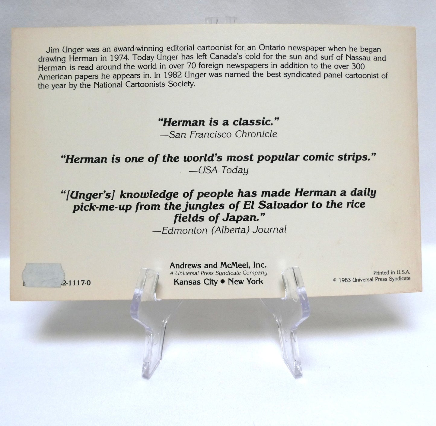 HERMAN, YOU WERE A MUCH STRONGER MAN ON OUR FIRST HONEYMOON, by Jim Unger (1983 1st Ed.)