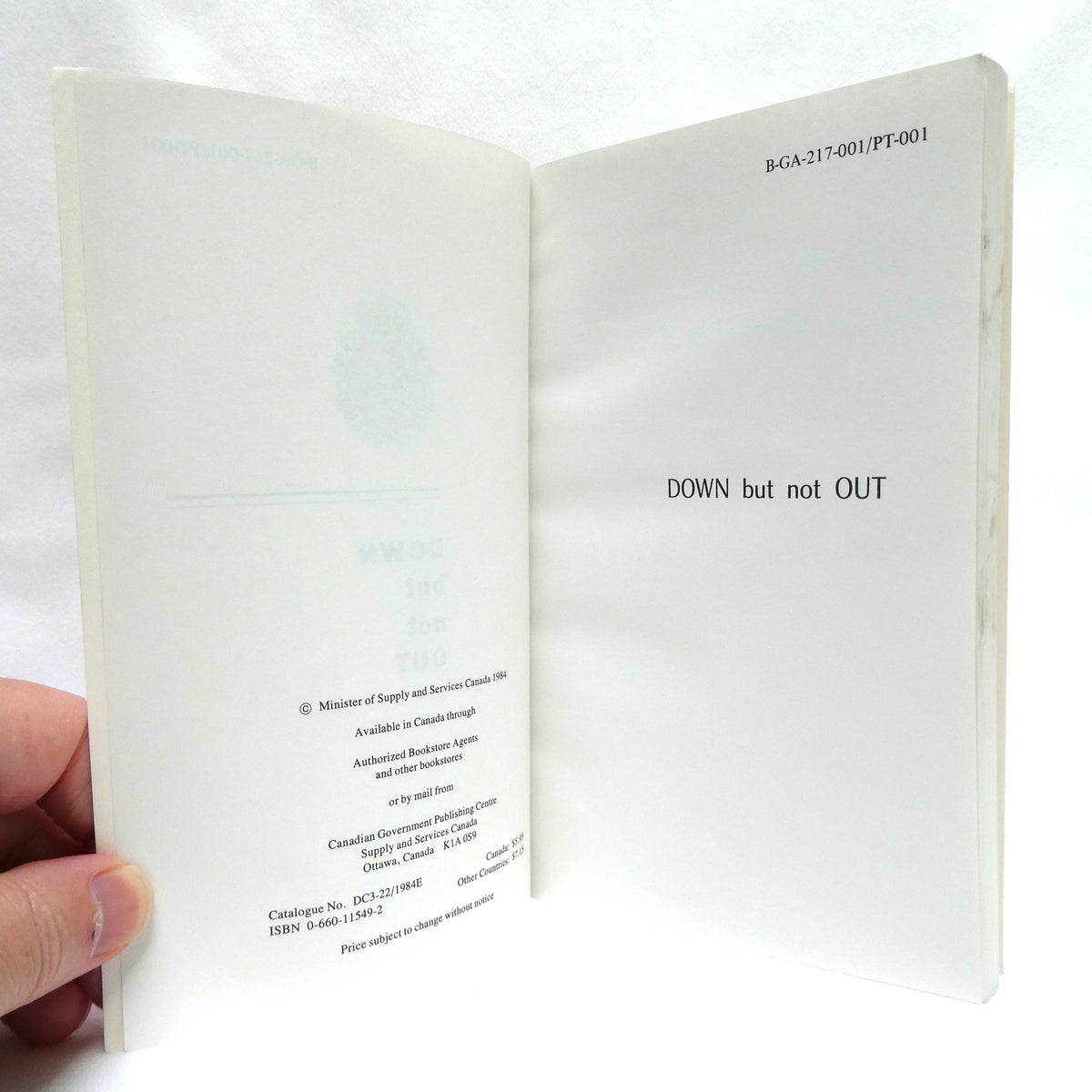 DOWN BUT NOT OUT, A Survival Guide by The Canadian Department of National Defence, Canada, 1984