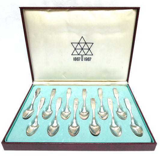 EXPO 1867-1967 SET OF 12 SPOONS: Canadian Provinces and Territories PLUS BONUS EXPO SPOON & COA, by Oneida Silversmiths of Canada