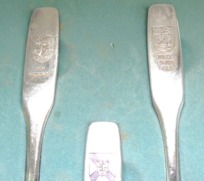 EXPO 1867-1967 SET OF 12 SPOONS: Canadian Provinces and Territories PLUS BONUS EXPO SPOON & COA, by Oneida Silversmiths of Canada