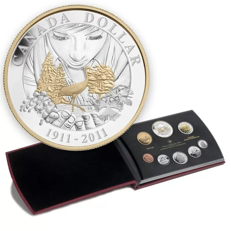 2011 Canadian 8-Coin Silver Proof Double Dollar Set: PARKS CANADA, NATIONAL TREASURES 100th Anniversary Silver Dollar