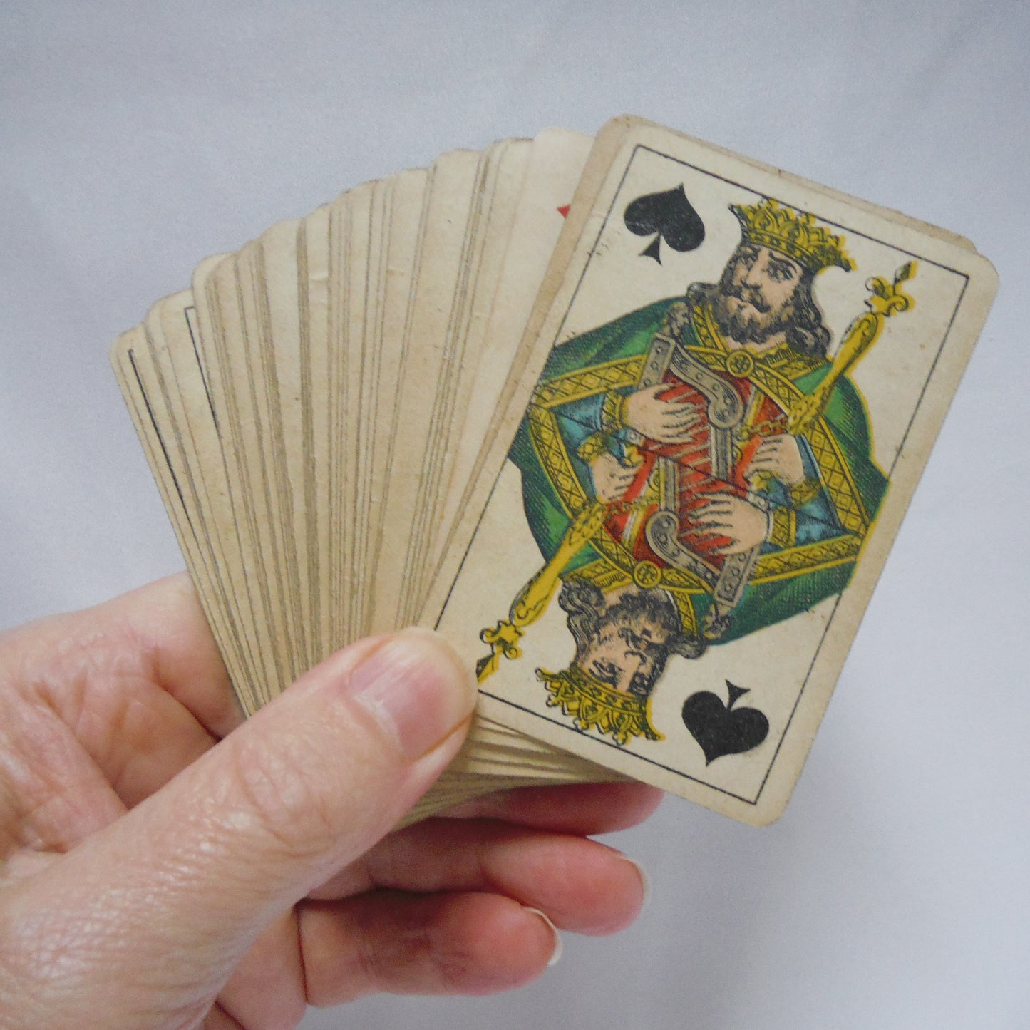 Antique Playing Cards, Partial Deck of 45 Cards, ALL 4 Aces & Made in France!