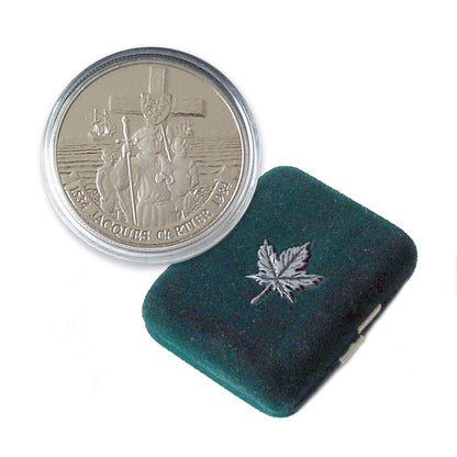 1984 $1 Canadian Coin: JACQUES CARTIER 450th Anniversary Commemorative Nickel Dollar, in Clamshell Case