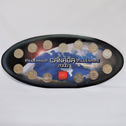 2000 Canada MILLENNIUM 13-Coin 25-Cent Canadian Quarter Display Collection