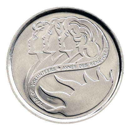 2001 Canadian .10-Cent Coin: ROLL OF 50 DIMES, Celebrating "YEAR OF VOLUNTEERS / ANNEE DES BENEVOLES".